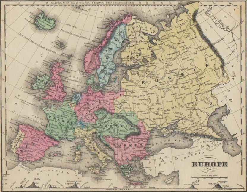 Europe Map 1874